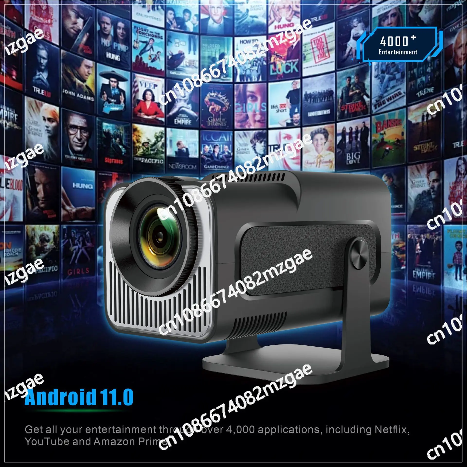 2024 New 720P Android Projector High-definition Intelligent Home Theater Foreign Trade Cross-border E-commerce