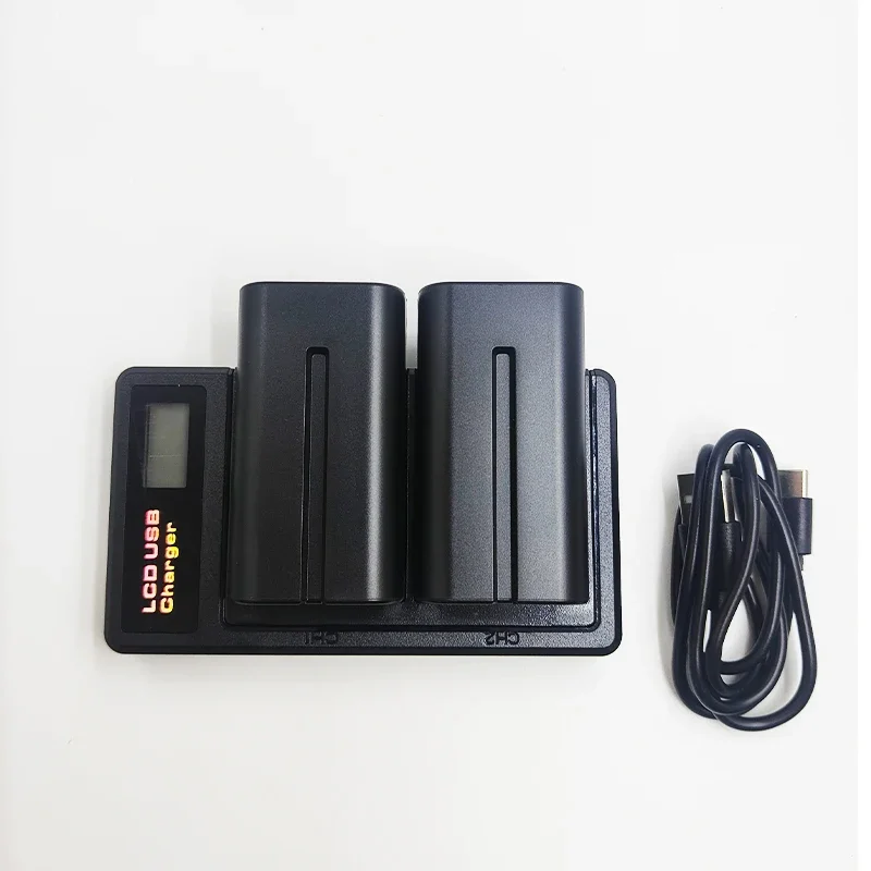 DIXSG Dual USB Charger Camera Battery LCD 7.2V 2600mAh NP-F550 NP-F330 NP F550 NP F330