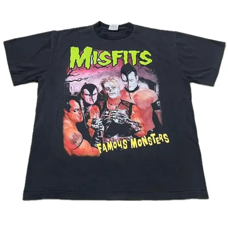 Vintage Misfits famosos monstruos tamaño Xl 90S Punk camiseta reimpresión