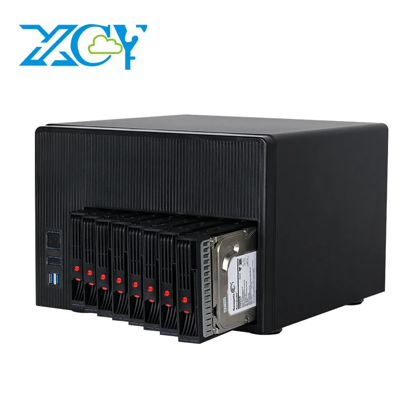 

XCY X108 NAS-ПК, 8 отсеков, 2,5/3,5-дюймовый жесткий диск SATA Intel N150 DDR5 2xM.2 SSD 2,5G/10G Ethernet Type-C, слот Windows11 Linux RAID TF