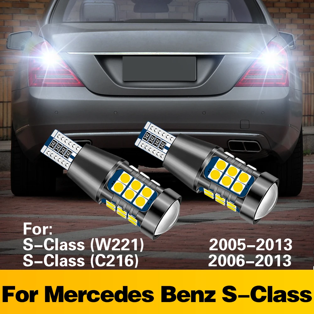 2PCS T15 Canbus LED Reverse Light Super Bright Backup Lamp For Mercedes‑Benz S‑Class W221 C216 2005‑2013 Car Accessories