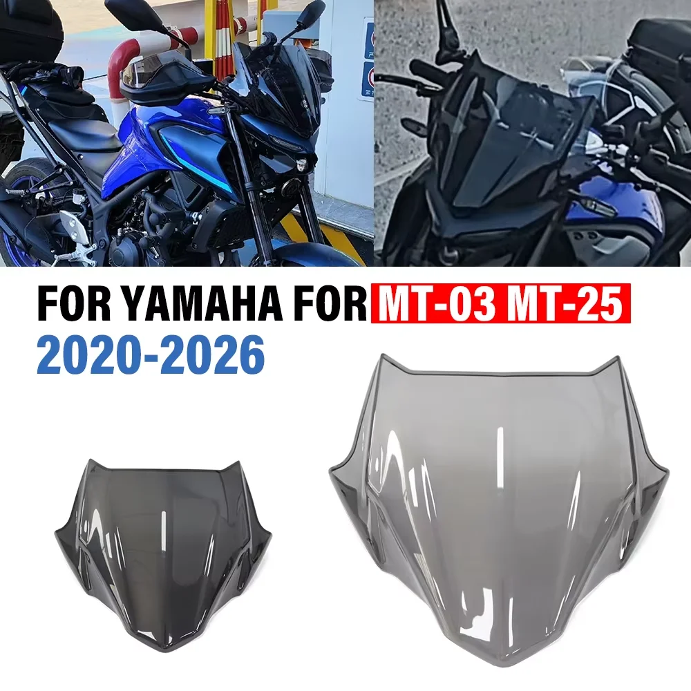 Motorcycle Front Windshield Windscreen Wind Deflector Viser Visor Screen Guard FOR YAMAHA FOR MT-03 MT-25 MT03 MT25 2020-2026