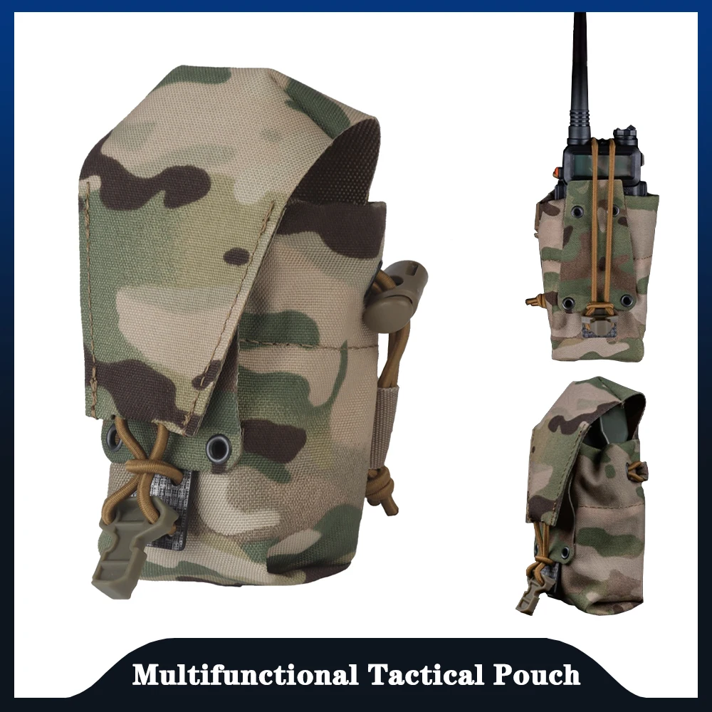 

Multi-Purpose Pouch Adjustable Walkie Talkie Holder Radio & Interphone Hanging Bag，Suitable for Tactical Equipment With M System