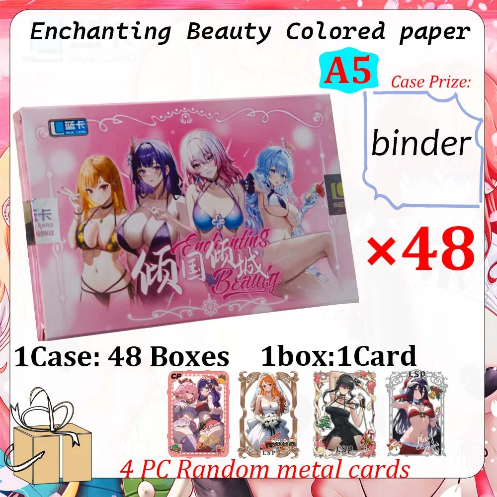 New Enchanting Beauty Colored Paper Cards A5 Size Anime Waifu Booster Box ACG CCG Doujin Toys And Hobbies Gift