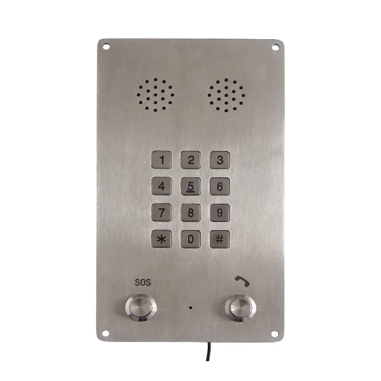 Rugged VoIP Hot sell Vandal full keypad handsfree wall-mounted jail emergency telephone intercom for elevator