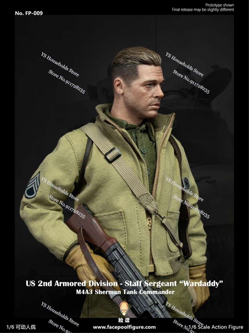

Фигурка Facepool FP009A 1/6 M4A3 Sherman Tank Commander Фигурка США 2nd Armored Division Staff Sergenant 12 дюймов Солдат