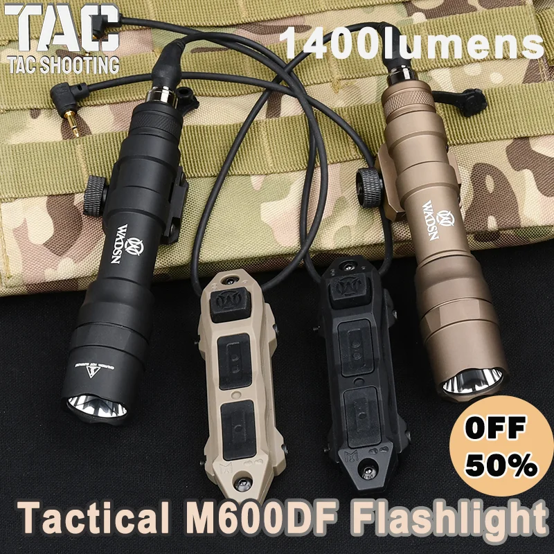 WADSN Airsoft Tactical M600 M600DF Flashlight White Scout Light 1400lumens Flashlight For 20mm Rail Hunting Weapon Accessory