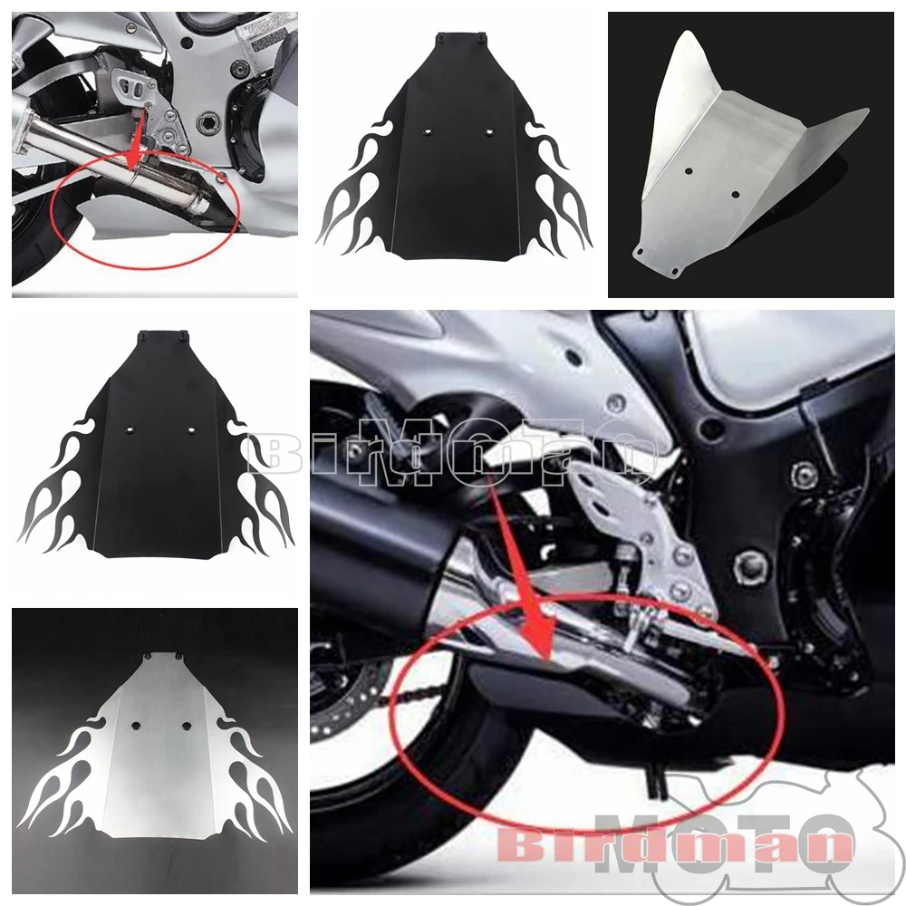 Motorcycle Aluminum Lower Belly Pan Cover Fire Flame Cowl Under Wing Chassis Guard Shield For Suzuki Hayabusa GSX 1300R 1999-07