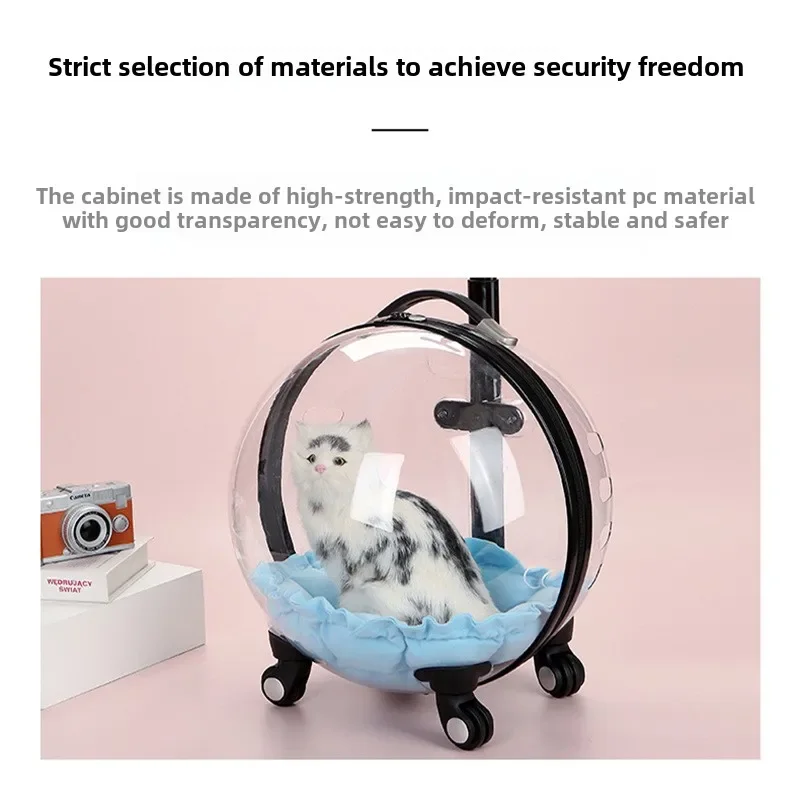 

Cat bag Pet trolley case Cat going out Portable bag Transparent space capsule Dog travel