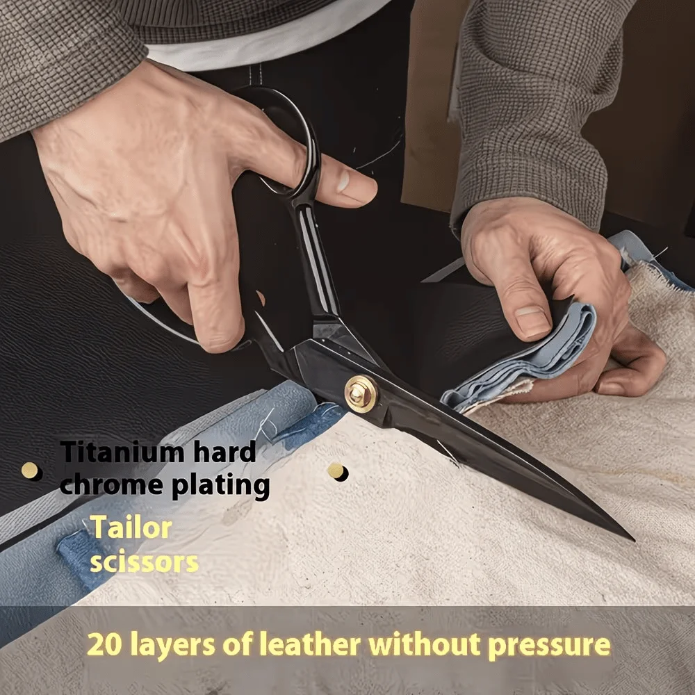 1 professionelle, leichte Schneiderschere, 10 Zoll, ultrascharf, hochpräzises Werkzeug zum Schneiden von Kleidung, DIY-Handarbeitsschere – Detail 5
