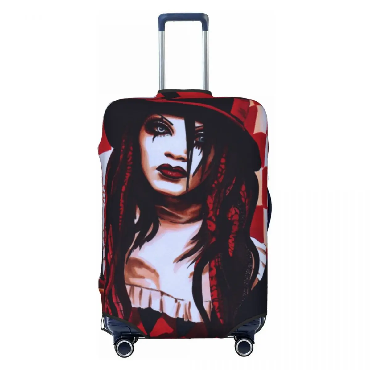 Goth Girl Loki Ns Roll Suitcase Cover Holiday Horror H-Harlequins Useful Luggage Supplies Business Protection Christmas Gift