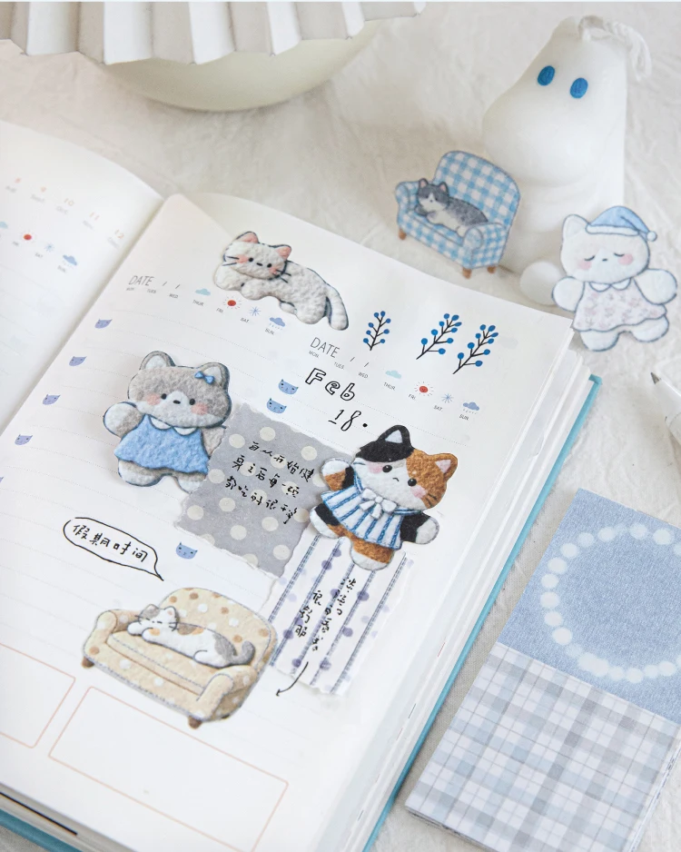 Niedliche Cartoon-Tier-Aufkleber Katze Hund Kawaii Junk Journal Scrapbooking Hobby Bastelbedarf Schneideform Aufkleber Schreibwaren – Detail 32