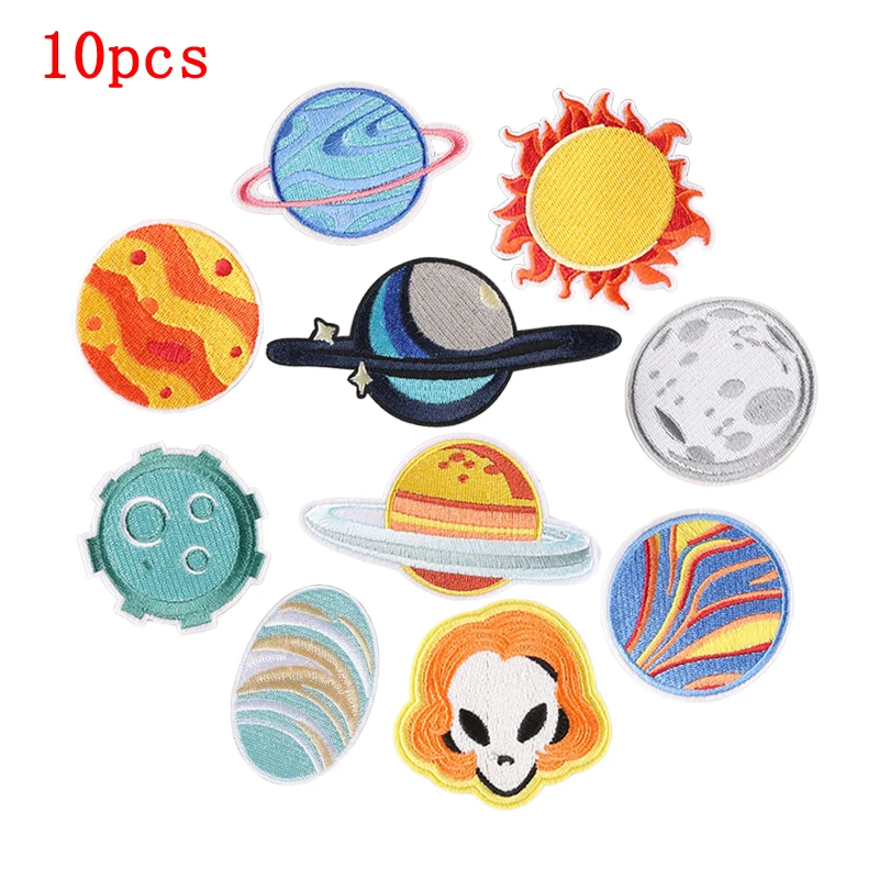 10/20 Stück Lot Patches für Kleidung Kinder Jungen Space Star Niedliche Eisen auf bestickte Nähen Designer kleine Bulk Anime Streifen Pack Mädchen – Detail 3