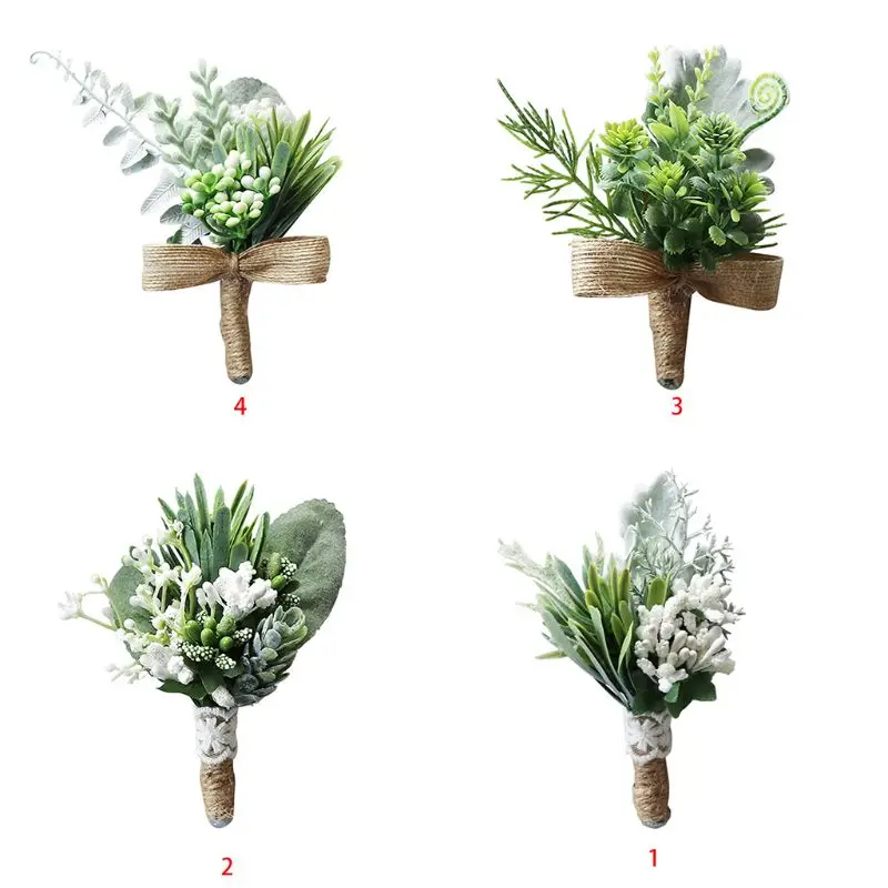 Pastoral Wedding Handmade Fake Succulent Eucalyptus Plants Realistic Green