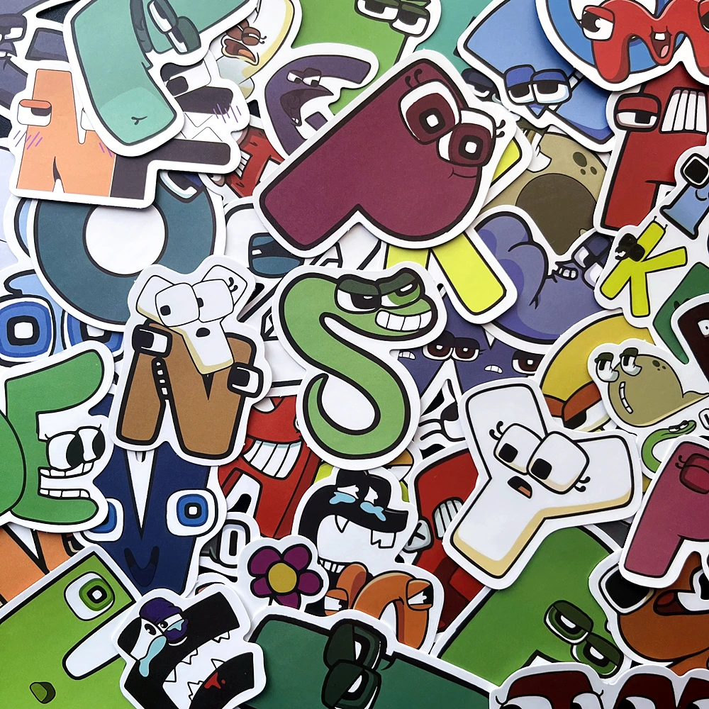 52Pcs Alphabet Lore Reward Stickers Early Childhood Education Luggage Guitar Skateboard Laptop Sticker for Kid Decal Toys Gifts