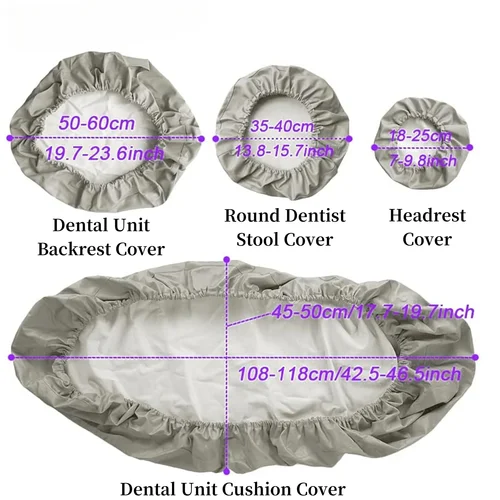 Imagen 2 del producto 4 unids/set funda para silla de unidad Dental, fundas protectoras de asiento de odontología de cuero PU, funda protectora elástica impermeable para silla de dentista