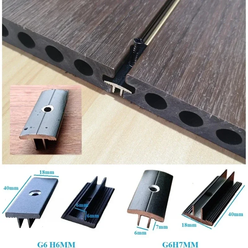 Black Aluminum Alloy WPC Wood Plastic Composite T Deck Flooring Clip Fastener 100 Pieces