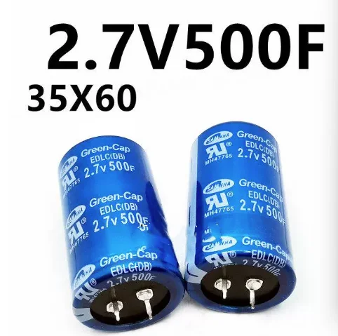 500F Farad Capacitor 2.7V 500F 35*60mm Super Capacitor Through Hole General Purpose 500F2.7V 35*60mm Capacitor Two Feet