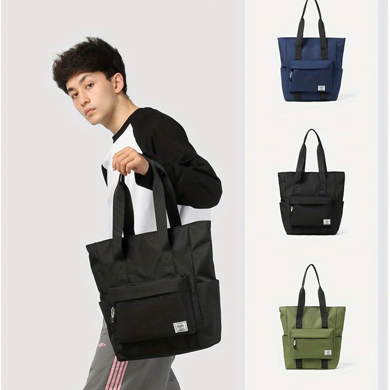 

Simple Men's Shoulder Bag Large Capacity Oxford Top-Handle Bags Multiple Pockets Bags For Student Put The Book