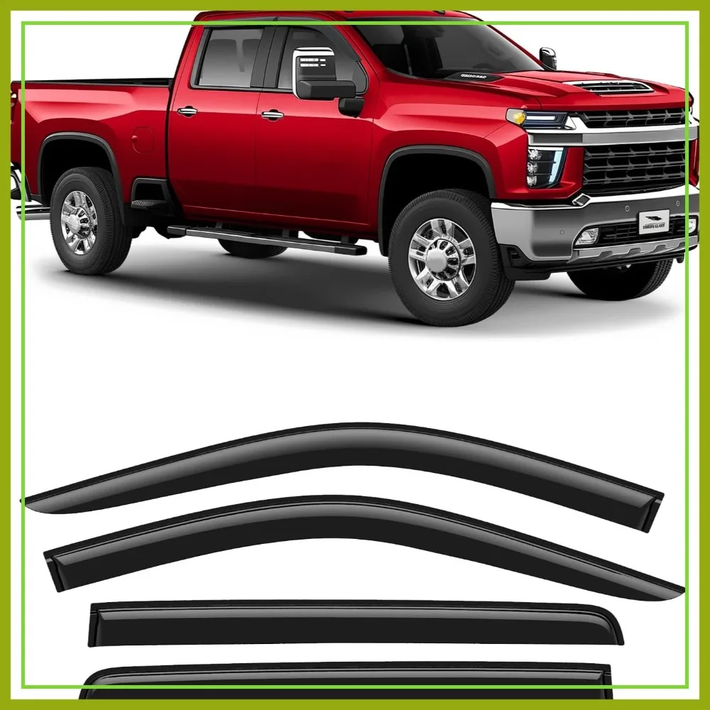 

Extra Durable Rain Guards for Chevy Silverado/GMC Sierra 2500HD 3500HD 2020-2026 Crew Cab, Window Deflectors 4pcs