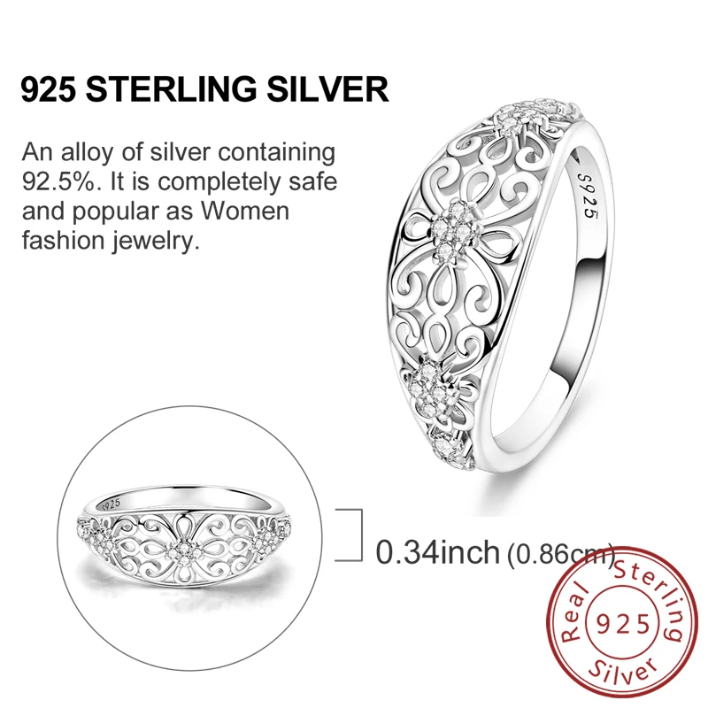 Women's 925 Sterling Silver Firefly Rose Ring