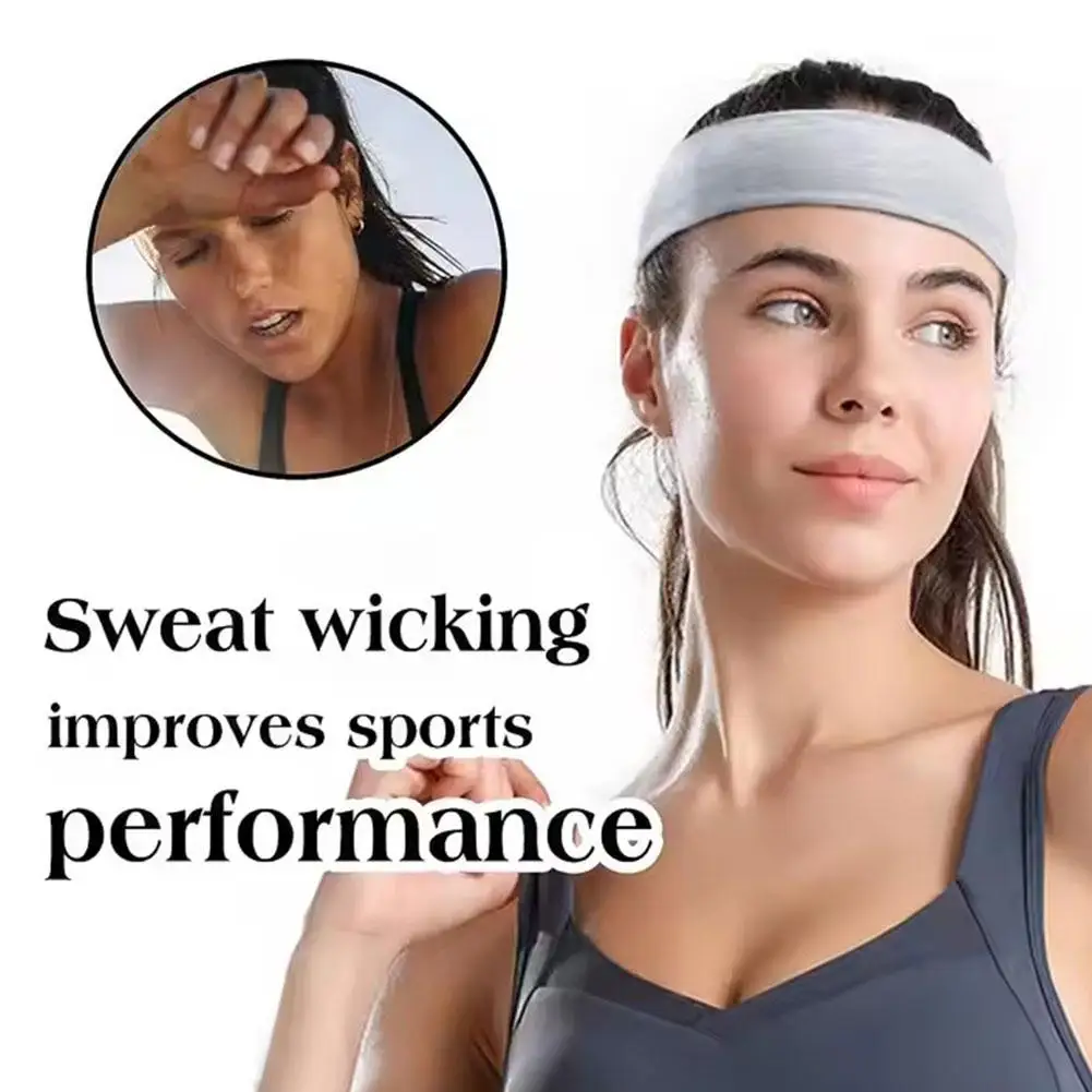 

Elastic Force Sports Headband Yoga Fitness Absorb Sweat Hair Tie Anti-slip Headscarf Hair Band For Women Men Hair Accessori P9D7