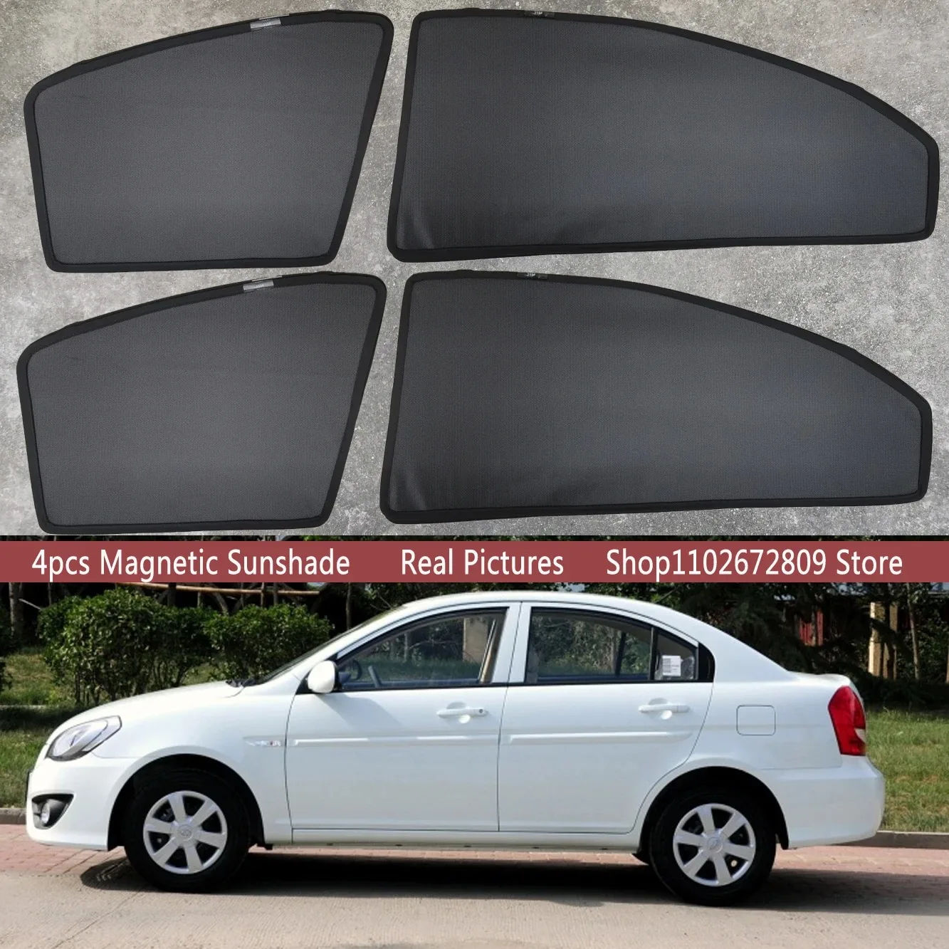 

Magnetic Car Sunshade Shield Front Windshield Frame Curtain Sun Shades for Hyundai Accent Verna Sedan 2006 - 2010 Accessories