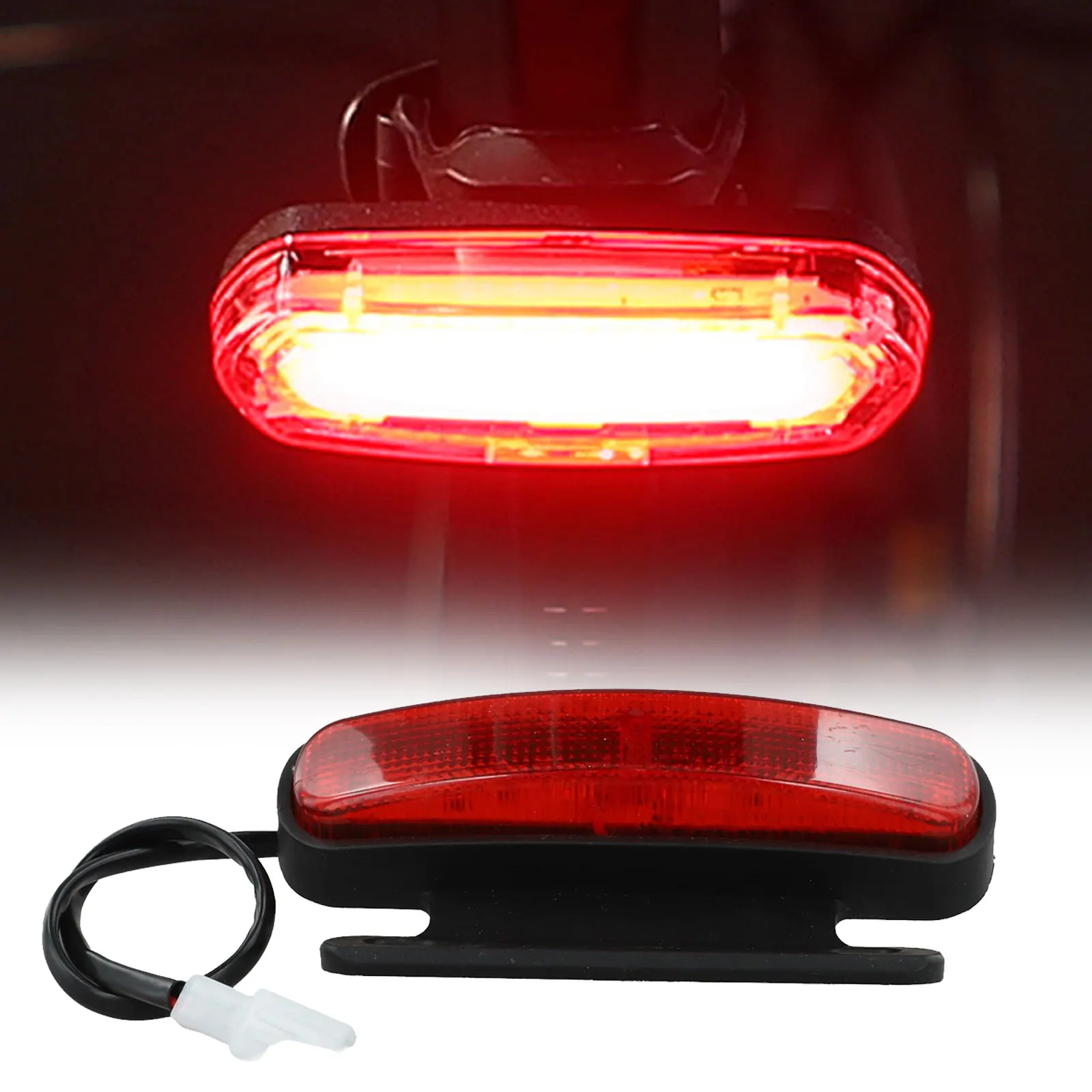 Electric Bike Taillight Lithium Battery Taillight Night Riding Safety LED Modified Brake Lighting 48V/60V 1.5M Plastic 180degree