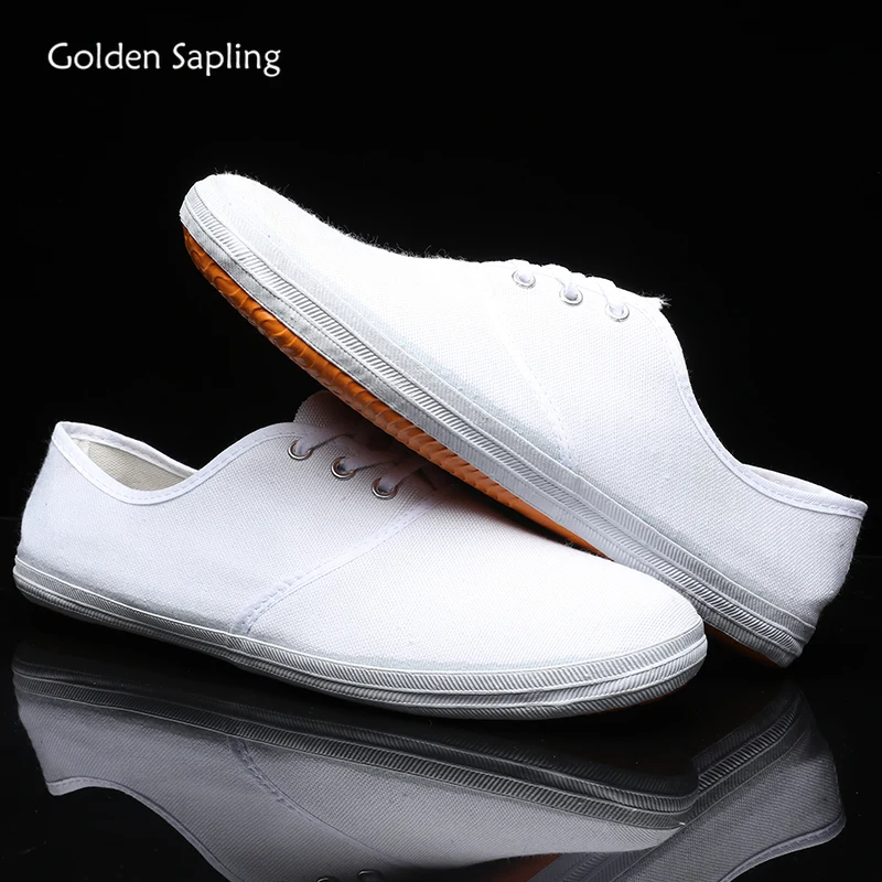 

Golden Sapling Men's Shoes Solid White Flats Lightweight Man Loafers Fashion Moccassins Leisure Loafers Casual Canvas Shoe