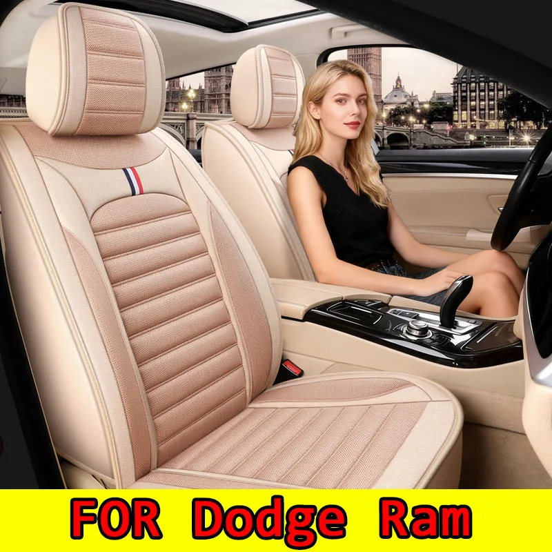 

Чехол на автомобильное сиденье Dodge Ram, четыре сезона, дышащий, льняной, износостойкий, передние и задние ряды, полностью завернутые, 5-местные чехлы на сиденья