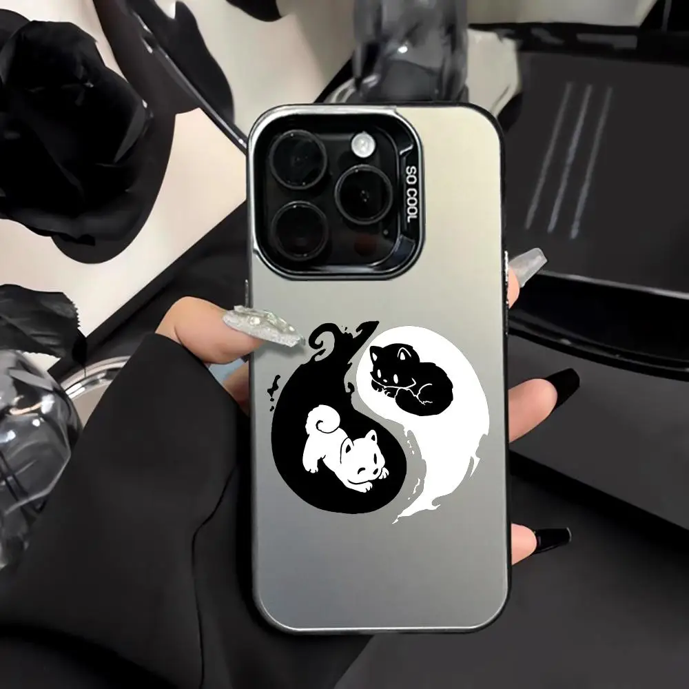 

Новый противоскользящий и противоударный чехол для телефона Black White Kittens, подходит для iPhone 16, 15, 14, 13, 12, 11 Pro Max plus mini se