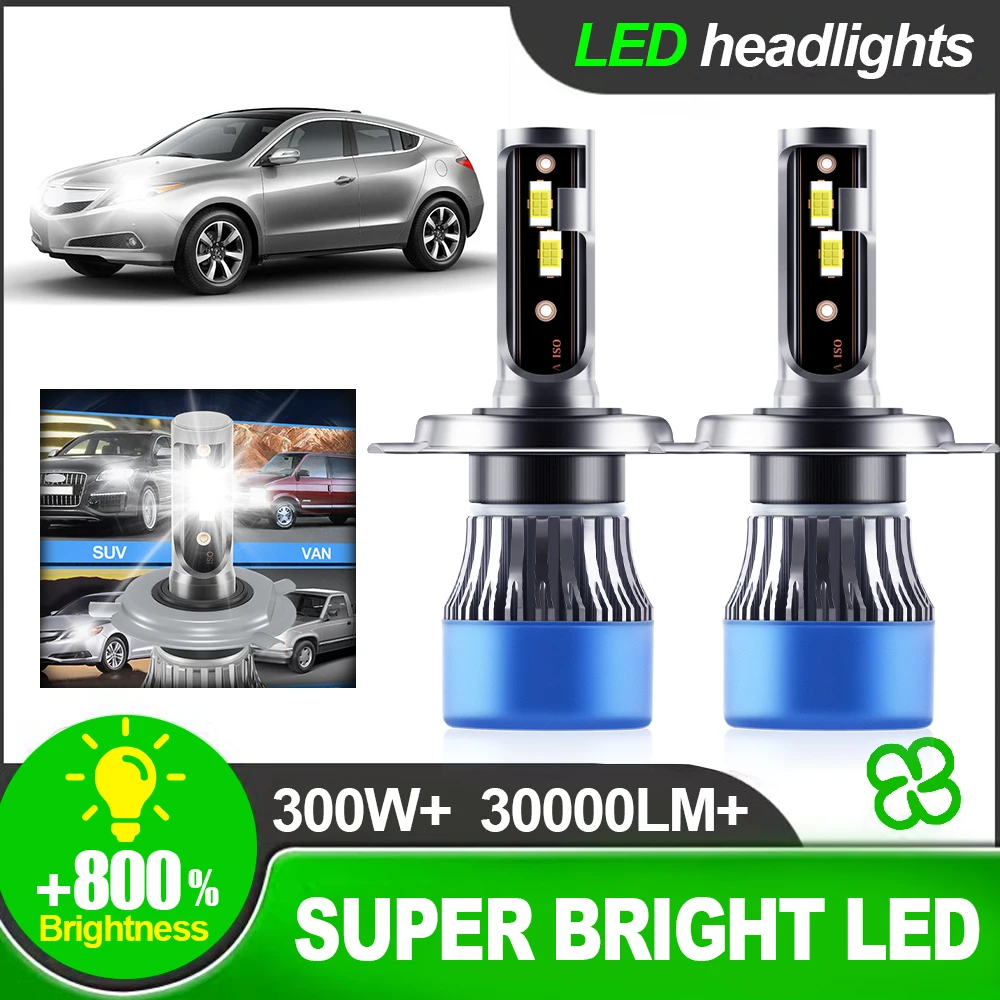 

2Pcs H7 LED Headlight Bulbs 30000LM H1 H4 H11 9005/HB3 9006/HB4 9012 HIR2 Turbo Auto Headlamps 12V 6000K White Fog Lights