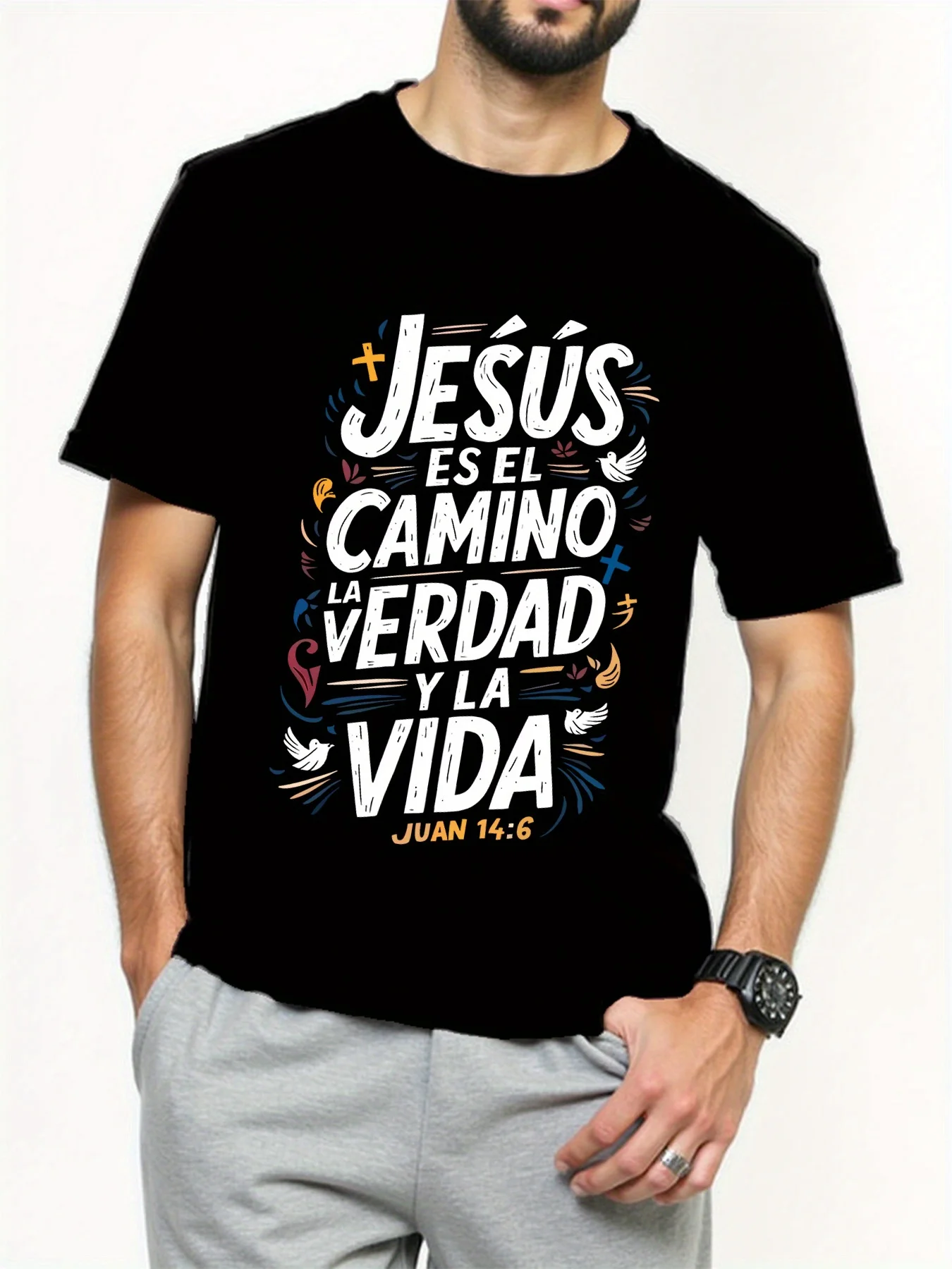 

Jesus Is The Way T-Shirt - Vibrant Graphic Print Soft 100% Cotton Tee Christian Apparel for Men &