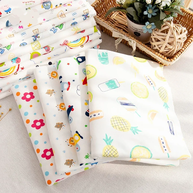 Kids Fabric Knit Jersey Print Fabric Sewing Material For Children\'s Garment 50*40cm Or 50*90cm TJ0076