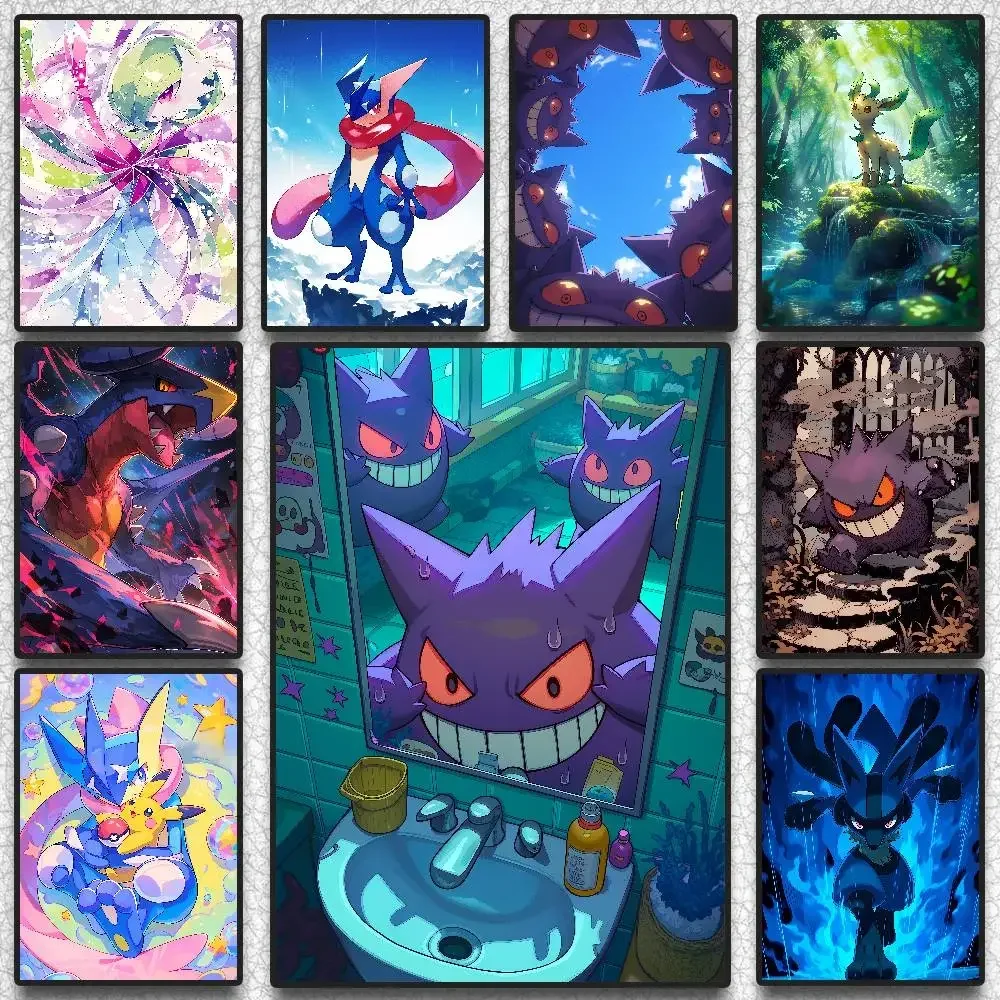 Pokemon Peripherals Gengar Mimikyu Banette Anime Wall Art Canvas Poster