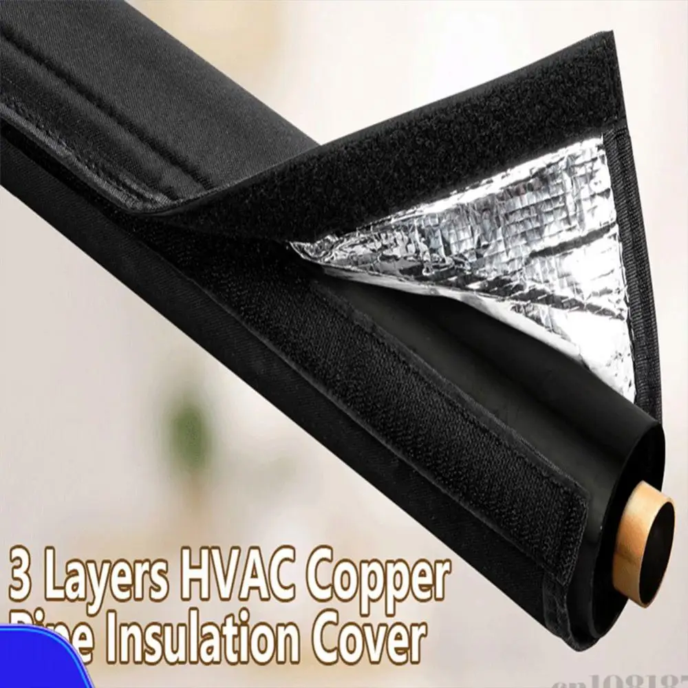 Portable AC Hose Insulation Sleeve 3 Layers AC Duct Insulation Wrap HVAC Copper Pipe Insulation Cover Protector for Outside