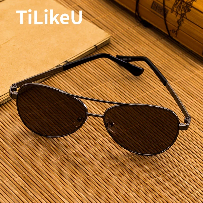 

Vintage Double Bridge Glass Polarized Sunglasses Men Classic Driving Aviator Travel Outdoor Sun Glasses UV400 Protection