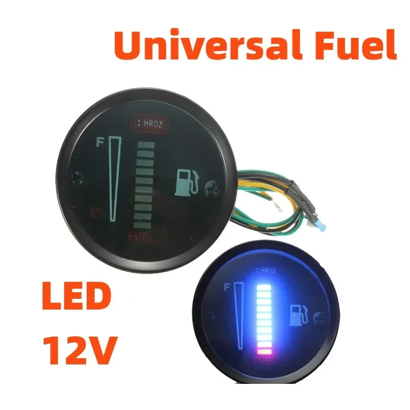 Allsome12V Universal Fuel Car Motorcycle Fuel Level Meter Gauge 8 LED Light Display Vehicle Fuel Level Display Gauge