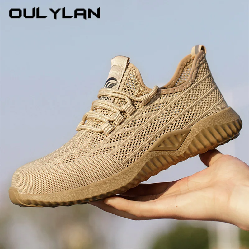 

Oulylan Men Steel Toe Anti-puncture Boots Comfort Anti-smash Protection Safety Shoes Anti Shock Lightweight Breathable Sneakers