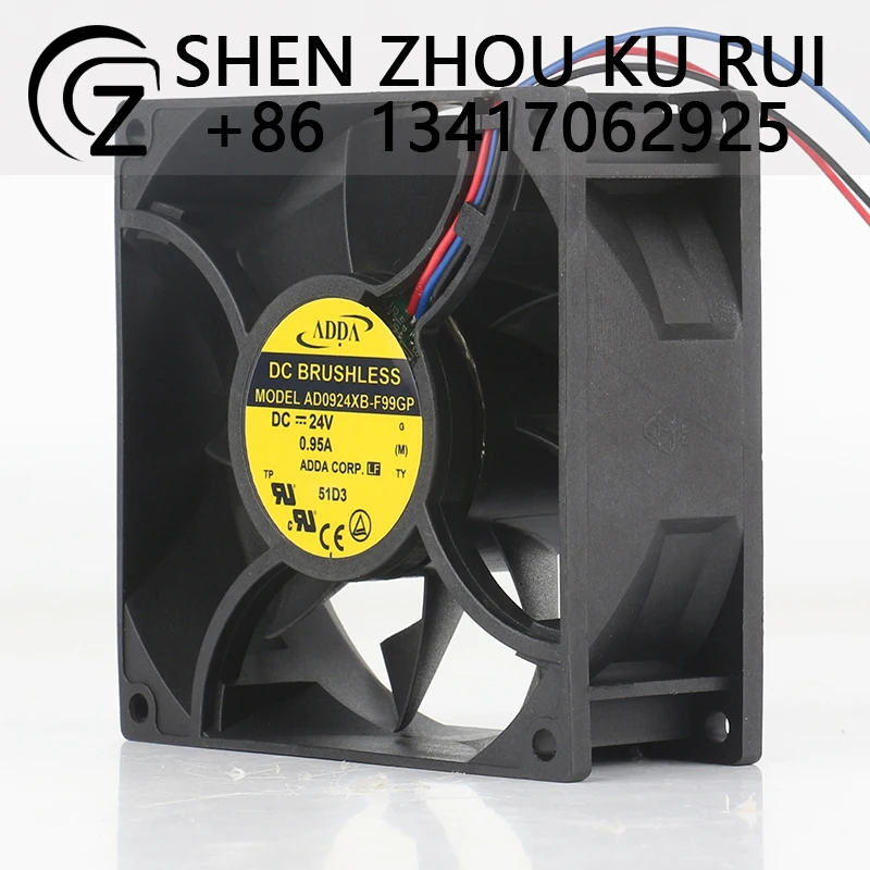 Three-wire high air volume ball converter cabinet ADDA 12V 48V DC 24V 0.95A AC EC 9038 90X90X38MM 9CM AD0924XB-F99GP cooling fan