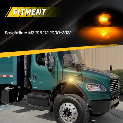 Imagen 2 del producto Luz de guardabarros de esquina delantera, luz de posición lateral con LED para Freightliner M2 106 112 2004-2012, clase de negocios M2, 2 uds.