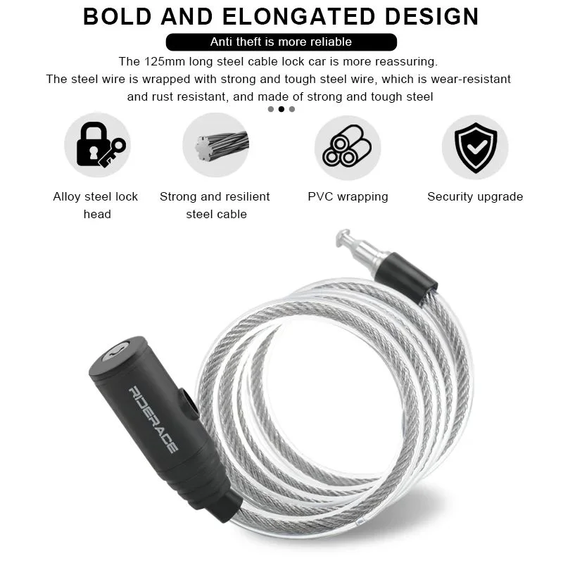 Tragbare Fahrrad Anti-Diebstahl Ring Schloss Hohe Sicherheit Roller Elektrische E-Bike Rennrad Schloss Splitter Fahrrad Kabel Schlösser – Detail 9