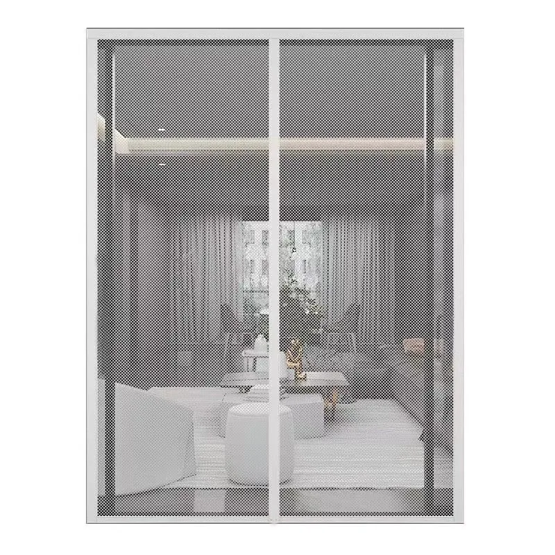 Magnetic Diamond Gauze Mosquito Proof Door Curtain, White Magnetic Suction Door, Mosquito Net, Self-adhesive Screen Door