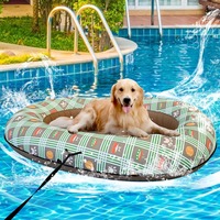 Dog Float for Pool Pvc Inflatable Foldable Portable Pet Float Bed for Large Dogs Up To 110 Lbs Summer Pool Interactive Water Toy