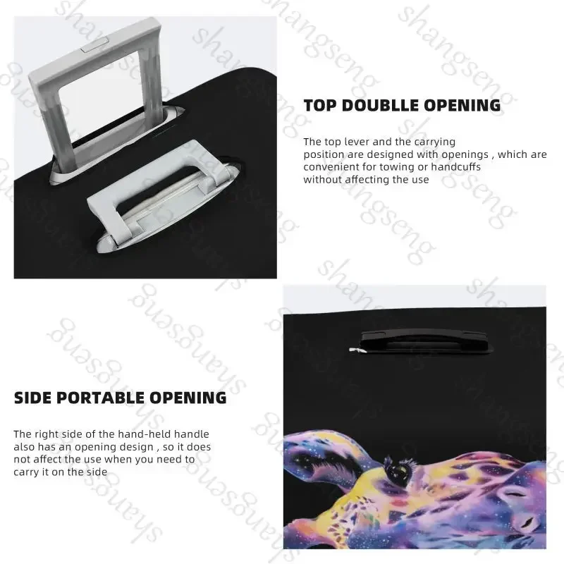 Funda gruesa para equipaje con dibujos divertidos de jirafa, cubierta antipolvo elástica para carrito, funda protectora para maleta, accesorios para maleta