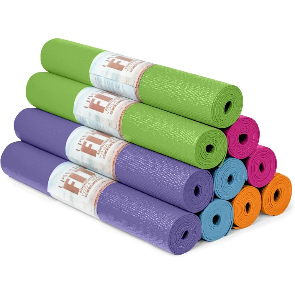 Pack Estera de yoga económica, estera de ejercicio antideslizante de 68 x 24, estera de gimnasio de 3 mm de espesor, esteras de yoga no tóxicas a granel para entrenamiento en casa y estudios