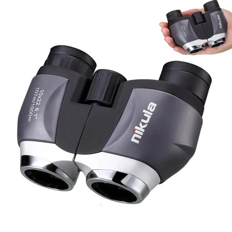 Nikula 10X22 Compact Binoculars Mini Lightweight Binoculars Foldable for Opera Concert Travel Hiking Observing Outdoor Scenery