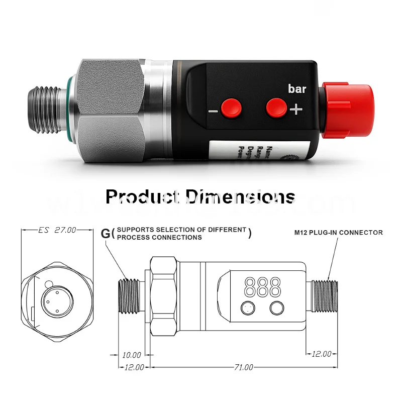 Easy Operation Digital Pressure Switch Bright LED Display Push-button Control for Easy Setting
