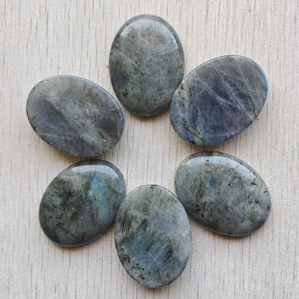 Wholesale 6pcs Good quality Natural Labradorite stone Oval CAB CABOCHON 30x40mm beads for Diy jewelry making free shipping