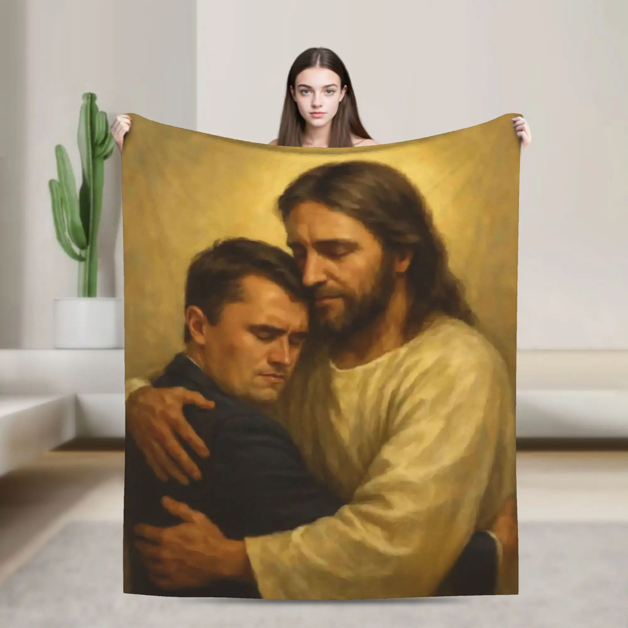 Charlie Kirk Angelic Advocate Flannel Throw Blankets  Blanket for Bed Outdoor Soft Bed Rug,